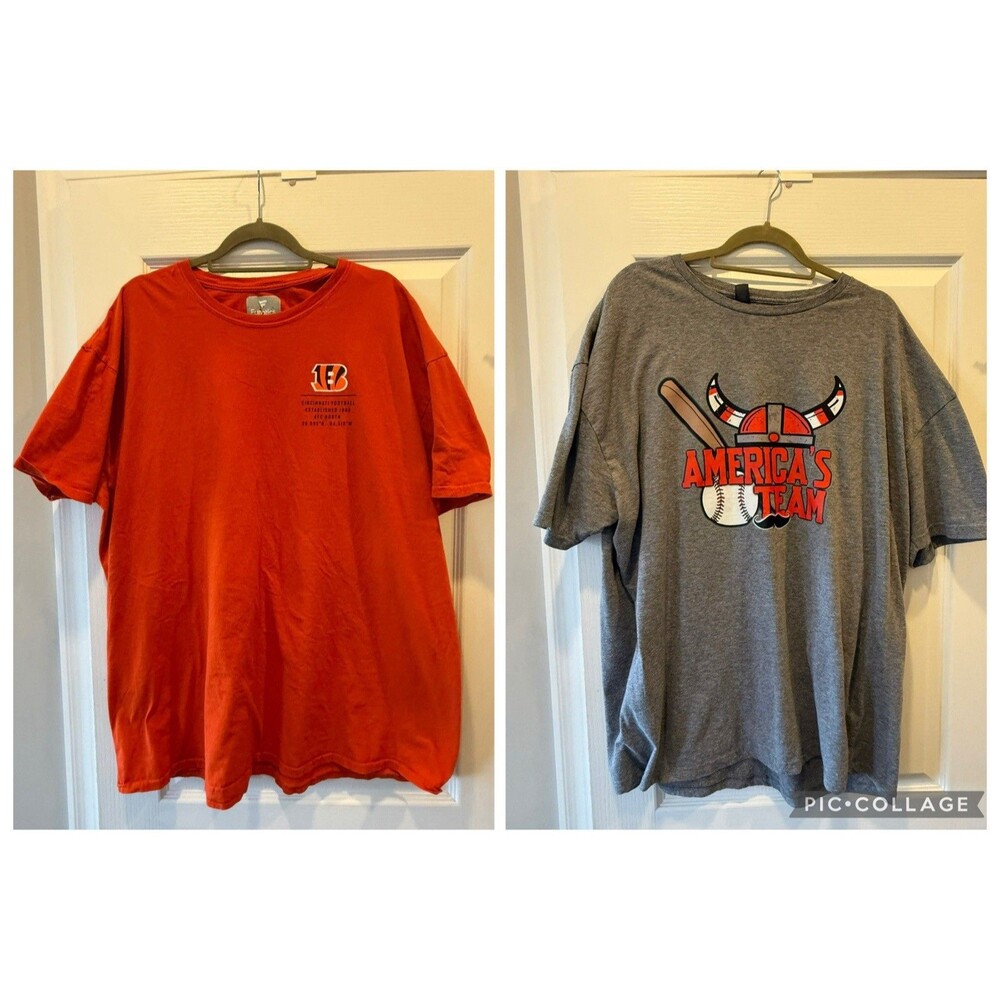 Cincinnati Bengals And Reds T-shirts-3xl-both Included.